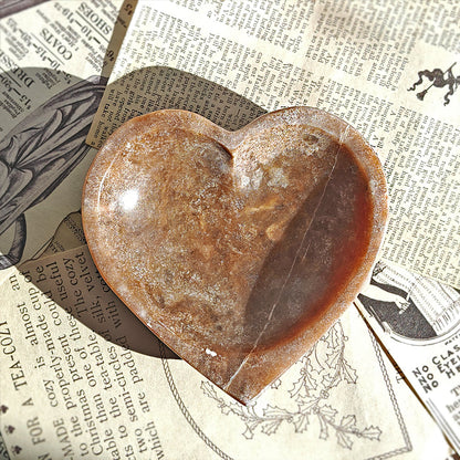 Cuenco Corazón de Selenita Chocolate - Sensaido