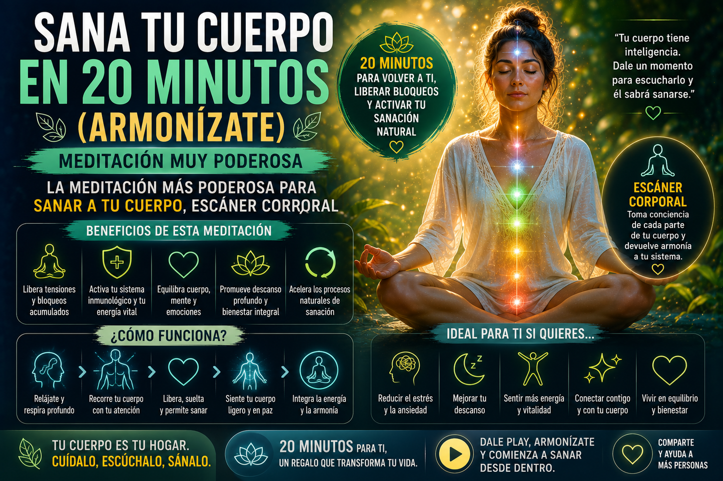 SANA TU CUERPO EN 20 MINUTOS (ARMONIZATE)  Meditación muy poderosa