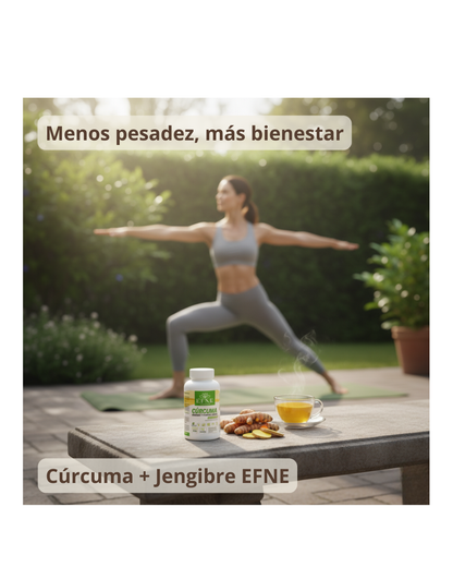 Cúrcuma + Jengibre + Pimienta Negra EFNE — 60 cápsulas