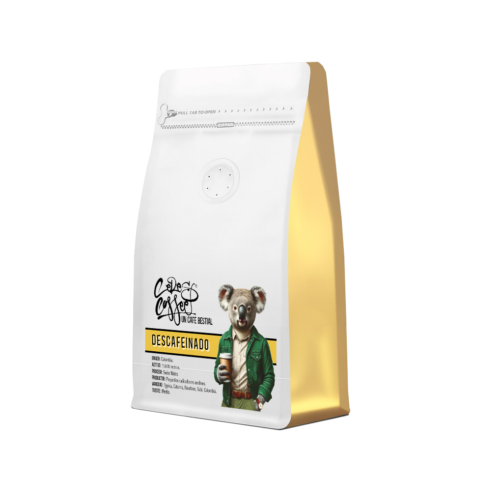 Café en bolsa Ceres Coffee de Especialidad Descafeinado Colombia Supremo, preparado para su consumo.