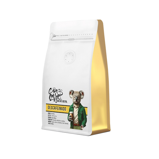 Café en bolsa Ceres Coffee de Especialidad Descafeinado Colombia Supremo, preparado para su consumo.