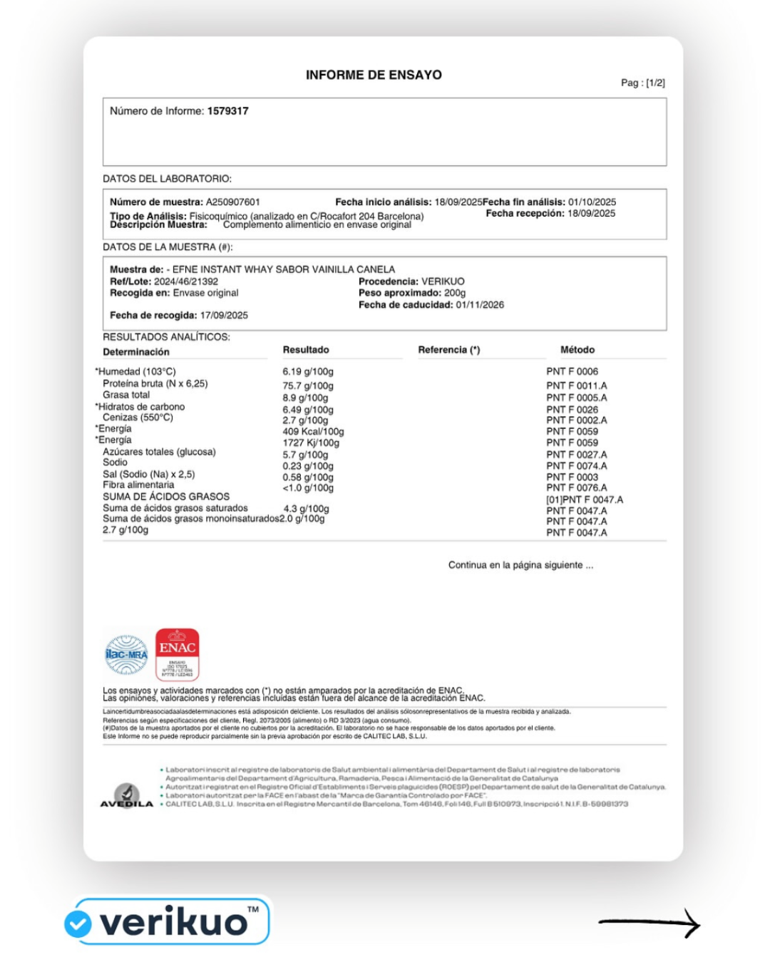 Proteína Whey Vainilla EFNE – Suave, ligera y efectiva