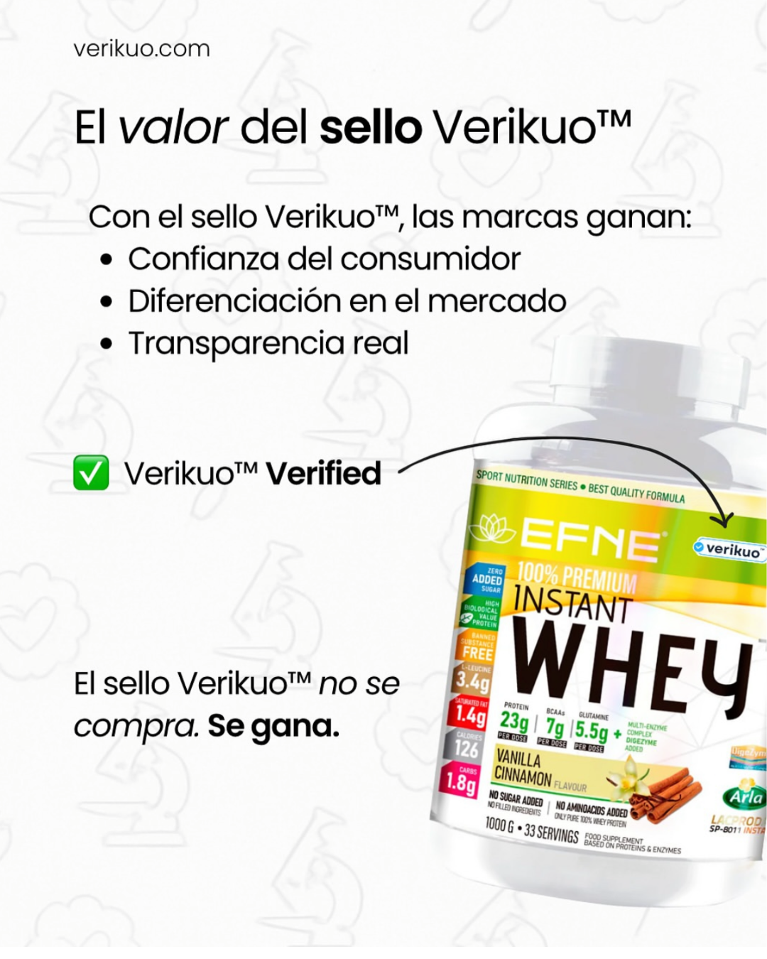Proteína Whey Vainilla EFNE – Suave, ligera y efectiva