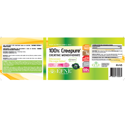 Creatina Creapure® EFNE – Sabor Lollipop y Pureza Garantizada