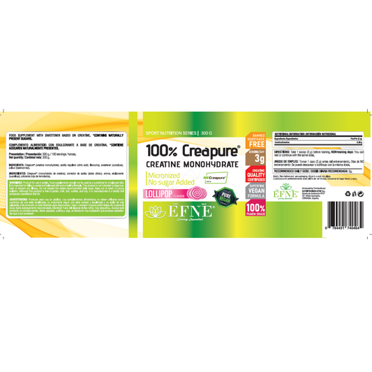 Creatina Creapure® EFNE – Sabor Lollipop y Pureza Garantizada