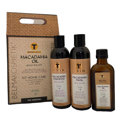 Kit de mantenimiento capilar Macadamia de XARODIST, tratamiento multifuncional para cuidado del cabello en casa.