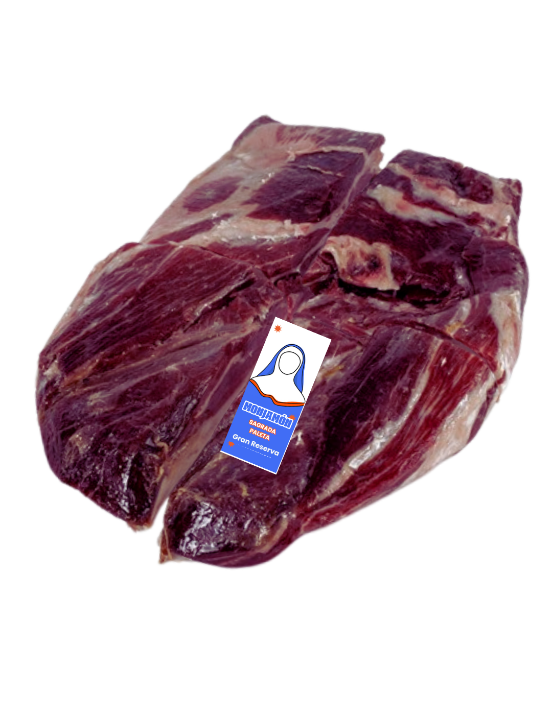 Jamón ibérico de bellota 100% con más de 30 meses de curación, marca Monjamon y Más, en lonchas finas.