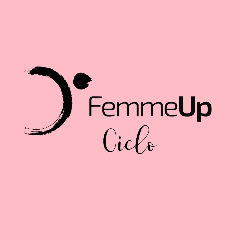 Cápsulas FemmeUp Ciclo de la marca Femmeup, muestra la caja y las cápsulas en un fondo blanco.