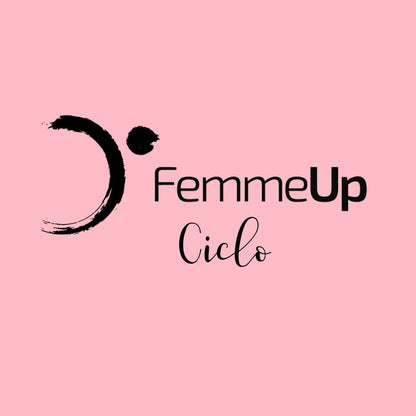 Cápsulas FemmeUp Ciclo de la marca Femmeup, muestra la caja y las cápsulas en un fondo blanco.