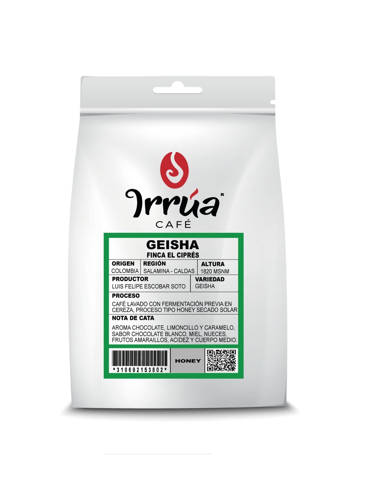 Café Geisha de Irrúa Café en proceso Honey, granos de café de alta calidad con sabor delicado y aromático.