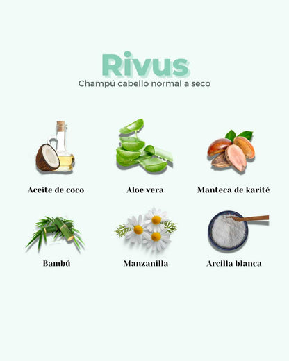 Champú Sólido ECO Hidratante Cabello Normal y Seco RIVUS
