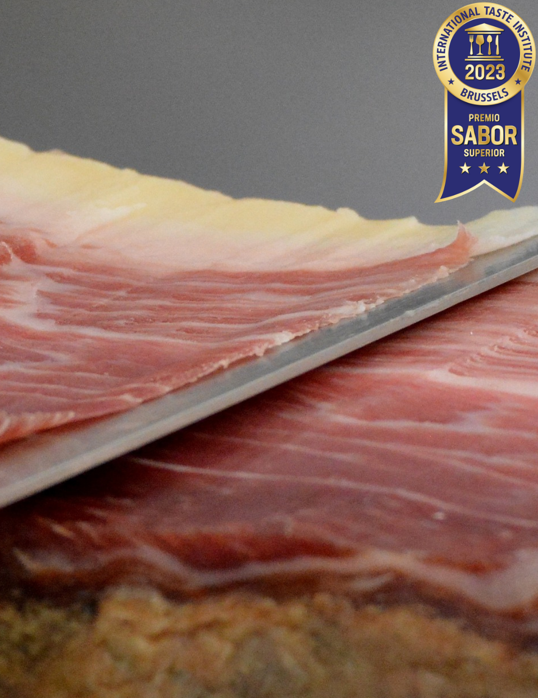 Jamón de Bellota 100% Ibérico de MONJAMON Y MAS, lonchas finas de jamón ibérico de alta calidad en la imagen.