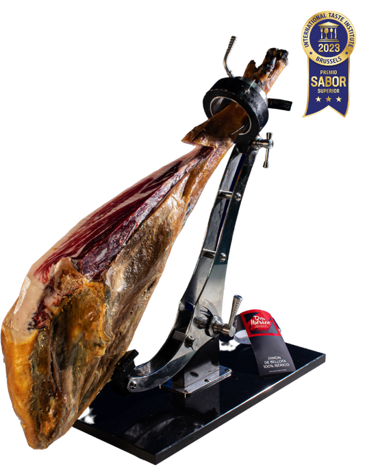 Jamón de Bellota 100% Ibérico de la marca MONJAMON Y MAS, lonchas de jamón ibérico en presentación de 2 montaneras