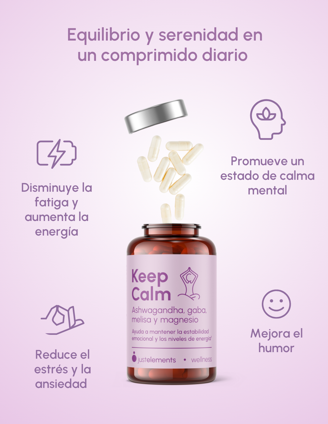 Keep Calm - Ashwagandha + Magnesio, Melisa y Gaba