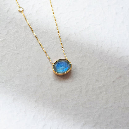 Collar Essentia Labradorita - Baño de Oro 18K