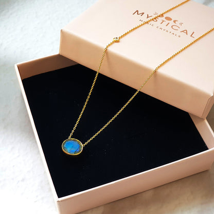 Collar Essentia Labradorita - Baño de Oro 18K