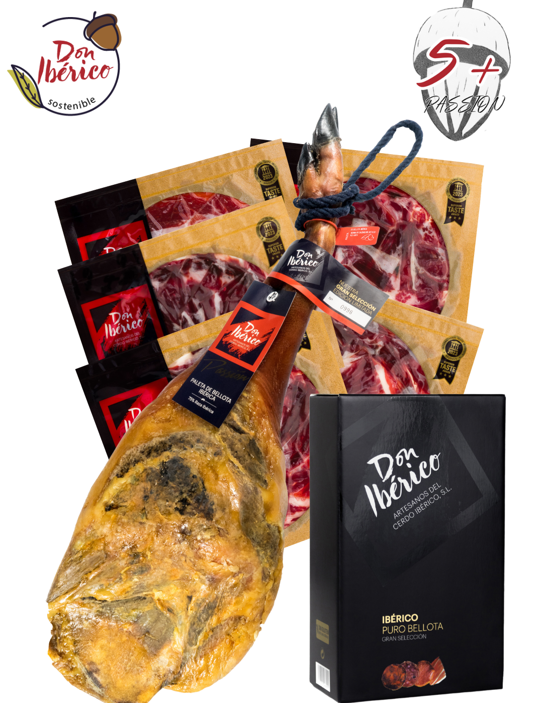 Lonchas de jamón de Bellota Ibérica 75% Raza Ibérica de la marca MONJAMON Y MAS, finas y sabrosas, en una imagen cercana.