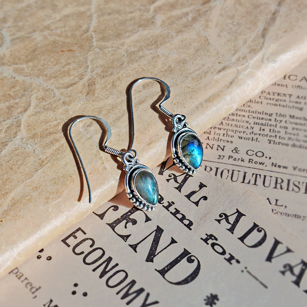 Pendientes Ishtar de Labradorita y Plata de Ley 925