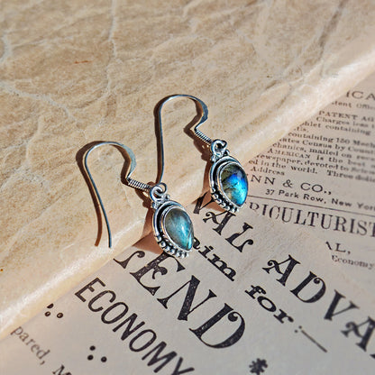 Pendientes Ishtar de Labradorita y Plata de Ley 925