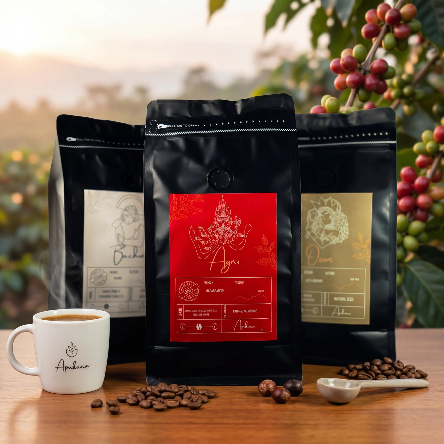 Pack ritual Apukuna – 3 cafés de especialidad (3x250 g)