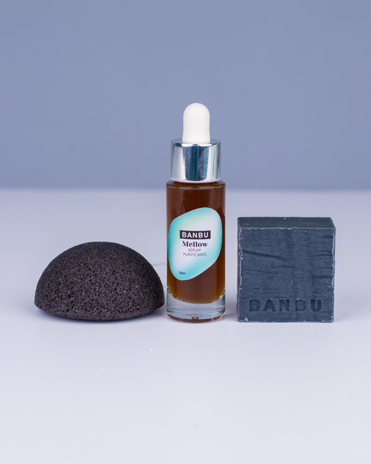 Pack facial BANBU para piel acneica, rutina ecológica con productos naturales para el cuidado de la piel con acné.