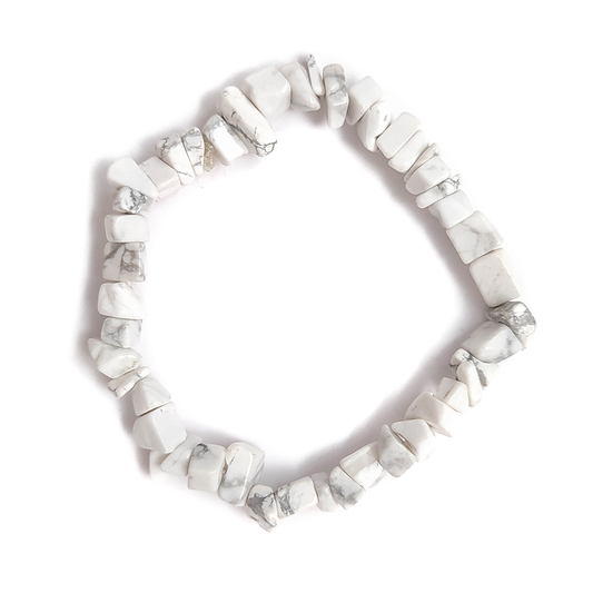 Pulsera Chip de Howlita Blanca