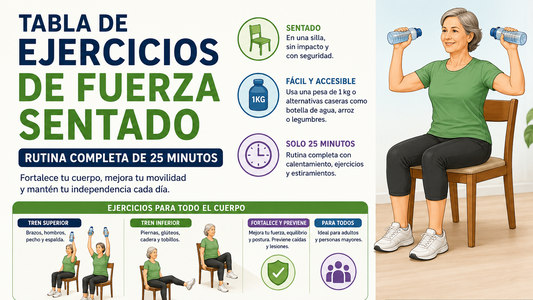 Tabla de Ejercicios de Fuerza Sentado – Rutina de 25 Minutos
