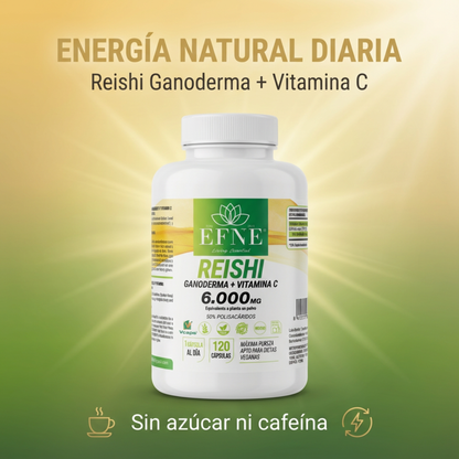 Reishi Ganoderma 6.000mg + Vitamina C EFNE: Refuerza Inmunidad y Controla el Estrés