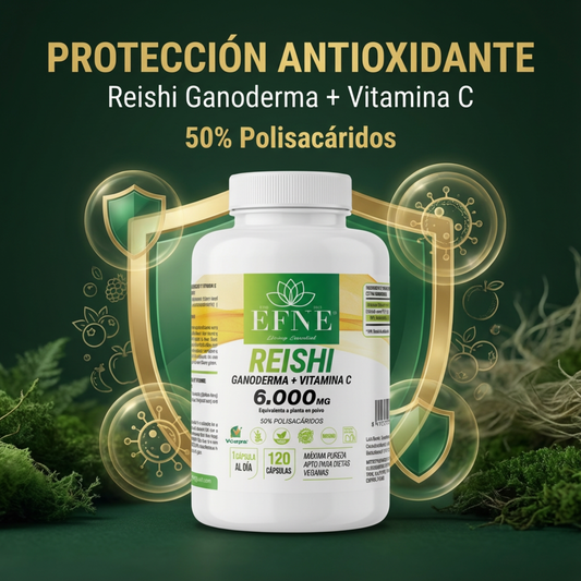 Reishi Ganoderma 6.000mg + Vitamina C EFNE: Refuerza Inmunidad y Controla el Estrés