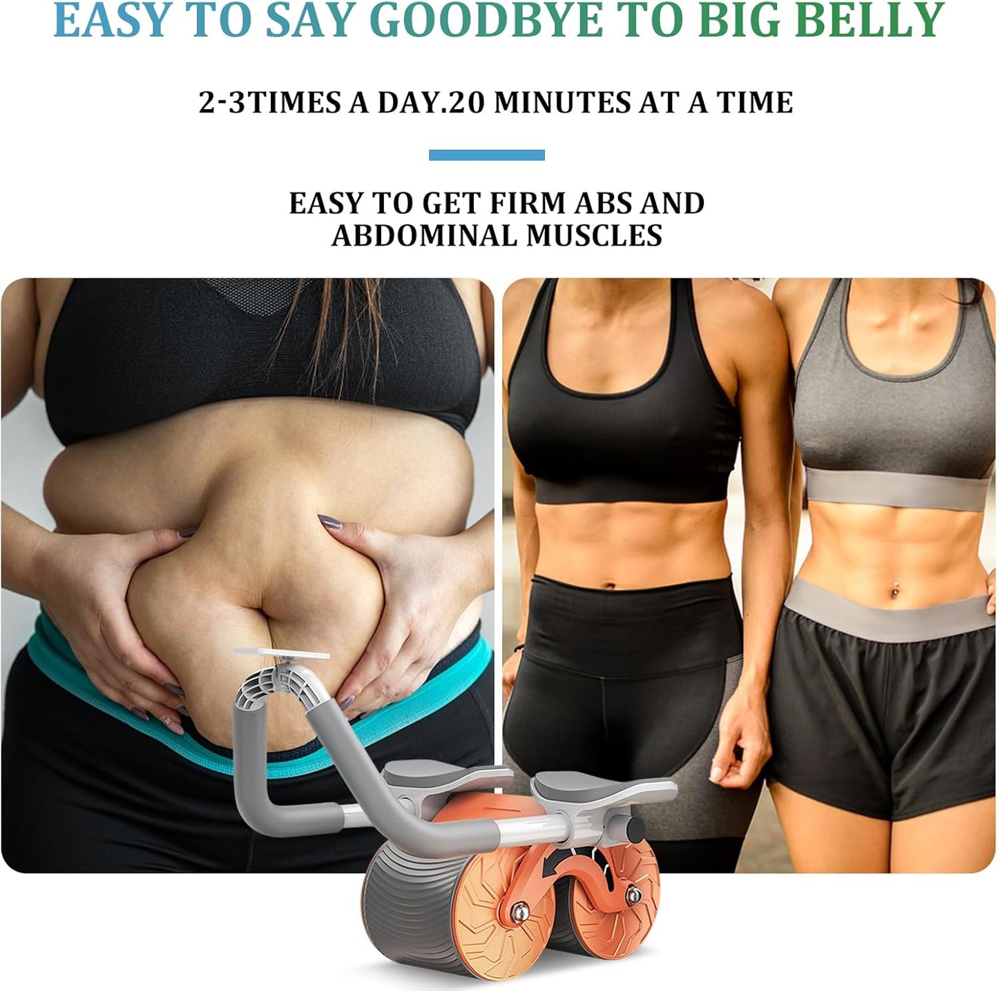 Rodillo de entrenamiento para abdominales con soporte para codos