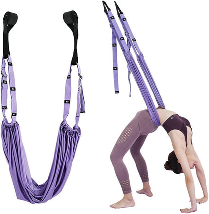 Accesorio para yoga aéreo de innovagizmo, muestra la cuerda y anclajes usados en la práctica de yoga en suspensión.