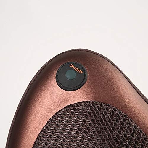 Almohada de masaje innovagizmo.com con rodillos y funciones para aliviar tensión en cuello y espalda.