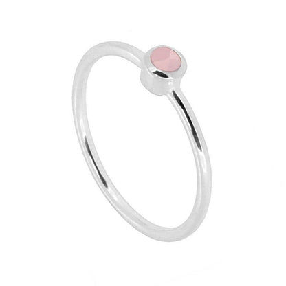 Anillo 'Alexandra' de Calcedonia Rosa - Plata de Ley 925