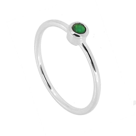 Anillo 'Alexandra' de Calcedonia Verde - Plata de Ley 925