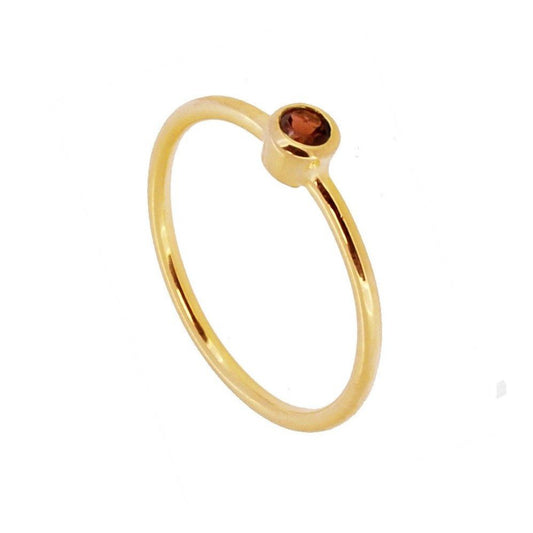 Anillo 'Alexandra' de Granate - Baño de Oro 18k