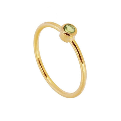 Anillo 'Alexandra' de Peridoto - Baño de Oro 18k
