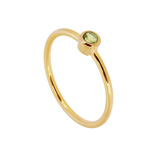 Anillo 'Alexandra' de Peridoto - Baño de Oro 18k