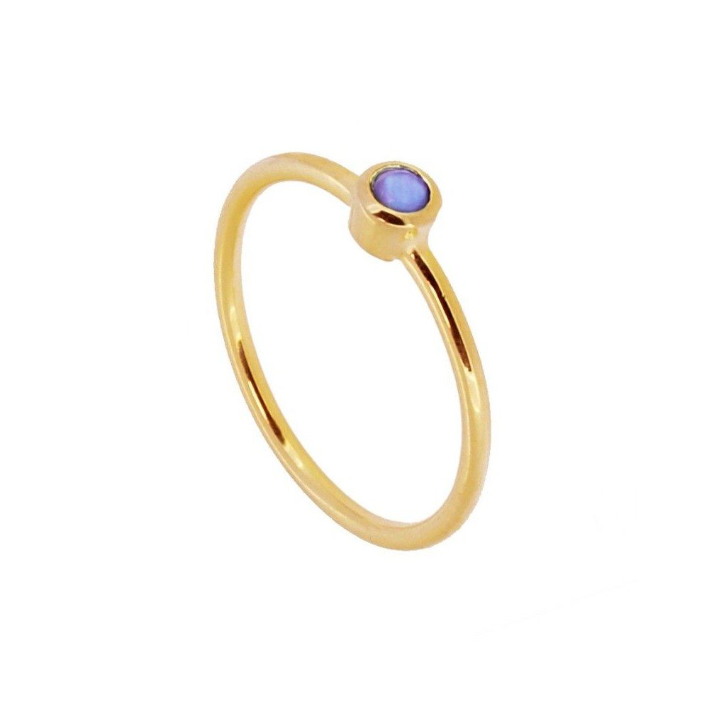 Anillo 'Alexandra' de Tanzanita - Baño de Oro 18k