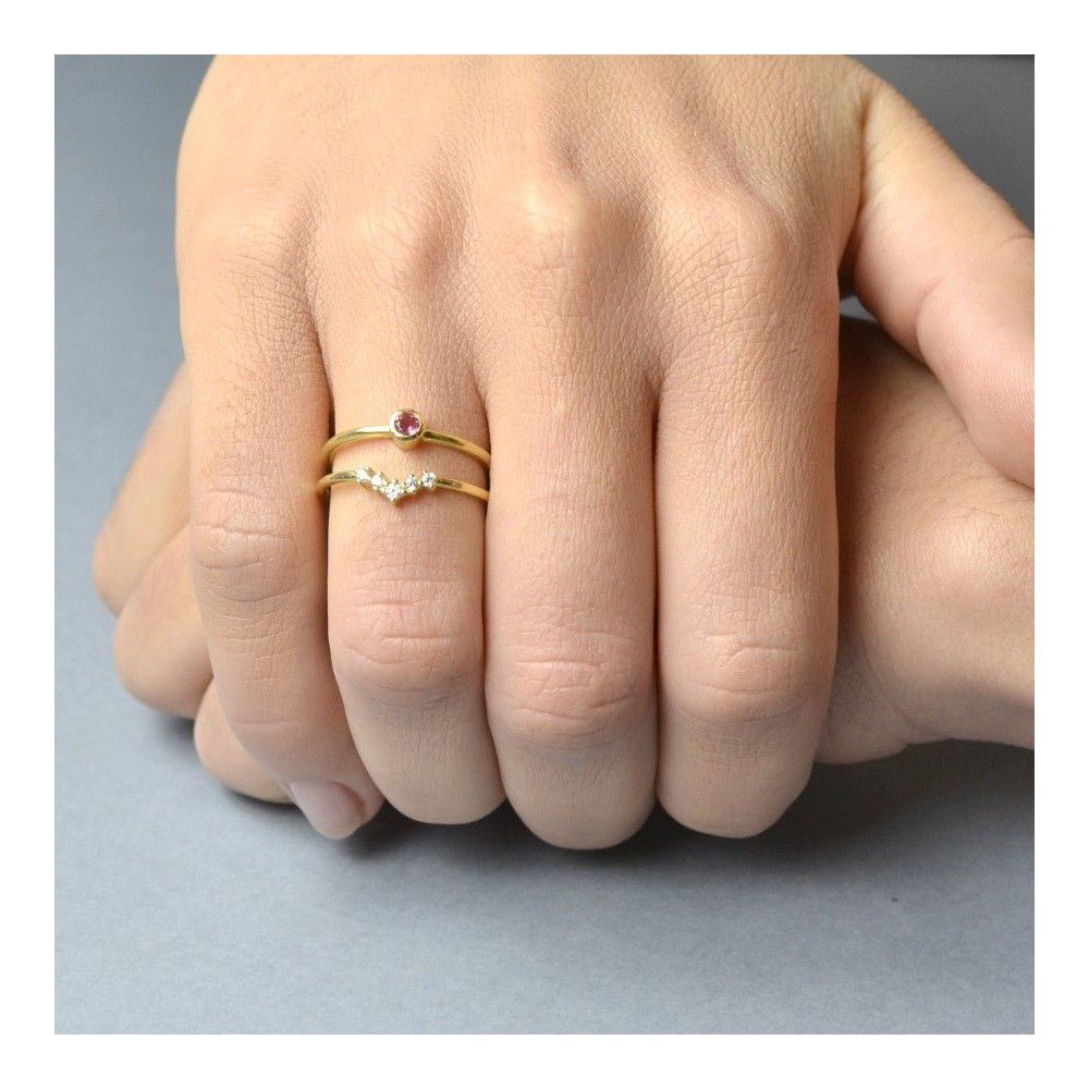 Anillo 'Alexandra' de Turmalina Rosa - Plata de Ley 925