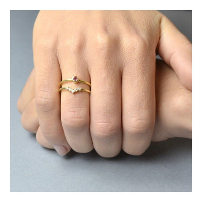 Anillo 'Alexandra' de Turmalina Rosa - Plata de Ley 925