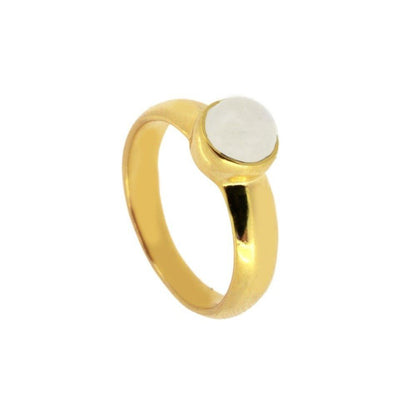 Anillo 'Ceylan' de Piedra de Luna - Baño de Oro 18 k