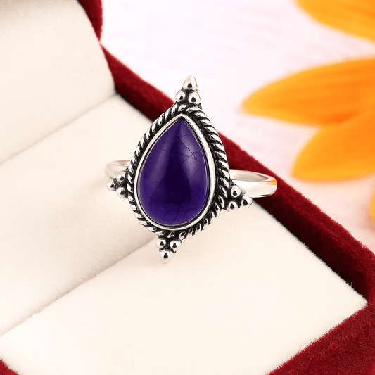 Anillo Delhi Ajustable de Amatista y Plata de Ley 925