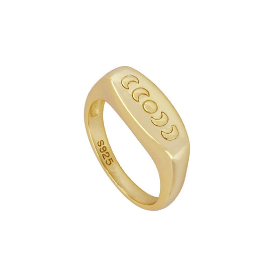 Anillo Fases Lunares - Baño de Oro 18k