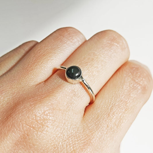 Anillo 'Juno' de Ónix - Plata de Ley