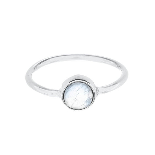 Anillo 'Juno' de Piedra de Luna - Plata de Ley