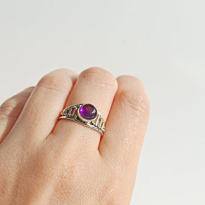 Anillo 'Laksmi' de Amatista - Plata de Ley