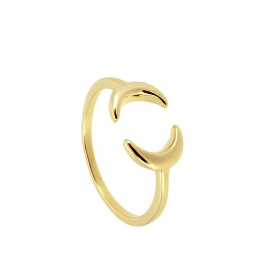 Anillo Luna Doble - Baño de Oro 18k