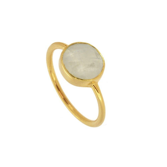 Anillo Navani de Piedra de Luna - Baño de Oro