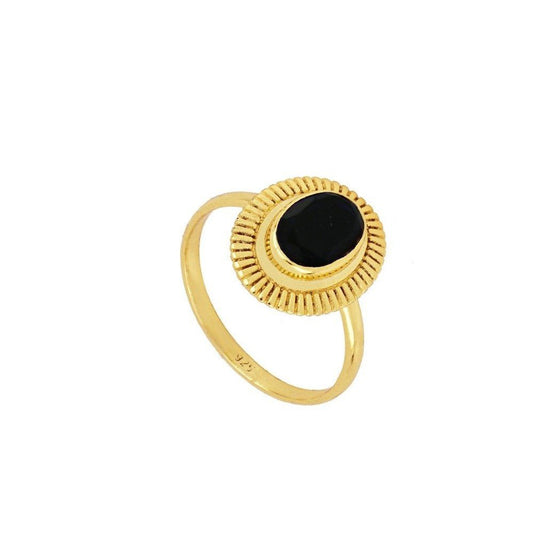 Anillo 'Ovale' de Espinela - Baño de Oro 18k