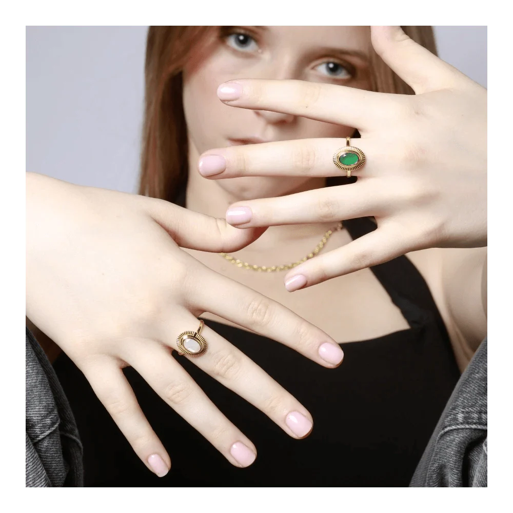Anillo 'Ovale' de Piedra de Luna - Plata de Ley